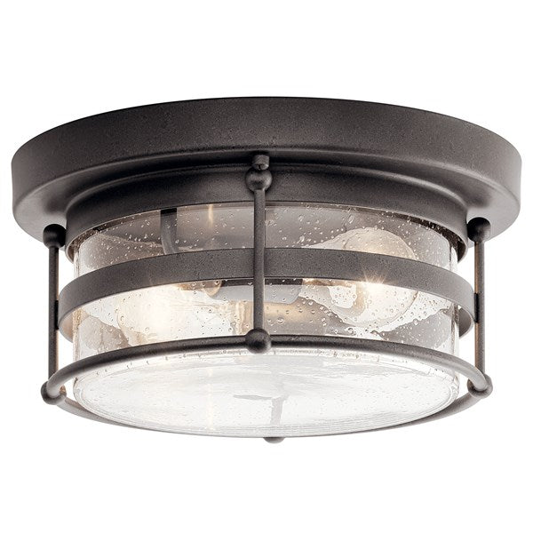 Kichler Mill Lane  Outdoor Flush & Semi Flush Mt Outdoor Wall Lights Kichler Anvil Iron 12.25x6 