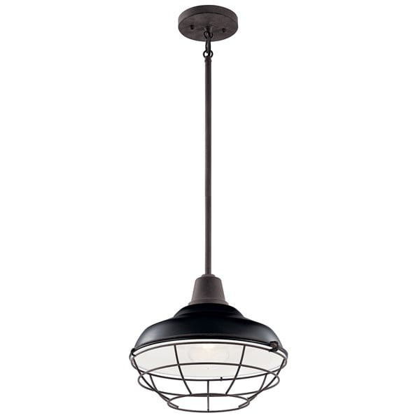 Kichler Pier  Pendant/Semi Flush Outdoor Hanging Lights Kichler Black 12.5x11 