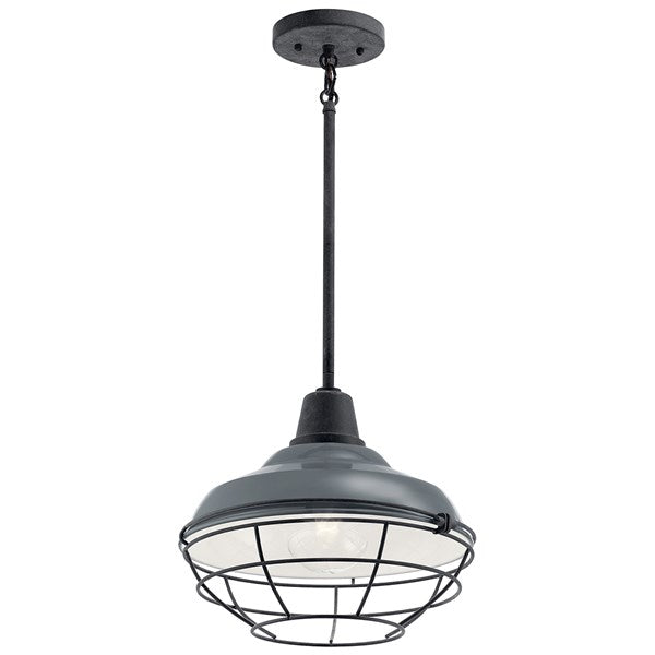 Kichler Pier  Pendant/Semi Flush Outdoor Hanging Lights Kichler Gloss Grey 12.5x11 