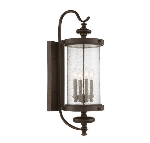 Savoy House Palmer Outdoor | Wall Lantern Outdoor | Wall Lantern Savoy House 11x11x33.5 Wood Clear Seeded Glass