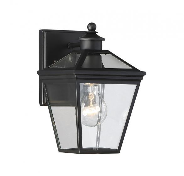 Savoy House Ellijay Outdoor | Wall Lantern Outdoor Wall Lights Savoy House 6x6x9.75 Black Clear Glass