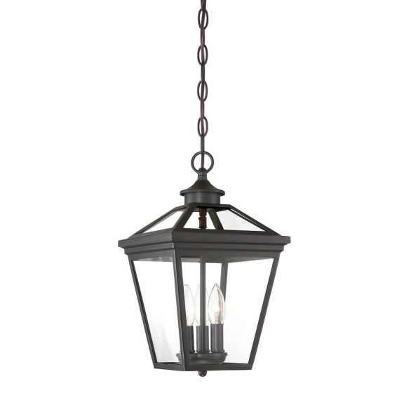 Savoy House Ellijay Outdoor | Hanging Lantern Outdoor Hanging Lights Savoy House 9x9x15.75 Bronze Clear Glass