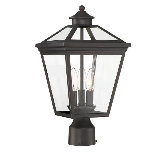 Savoy House Ellijay Outdoor | Post Lantern Outdoor | Post Lantern Savoy House 9x9x17.5 Bronze Clear Glass