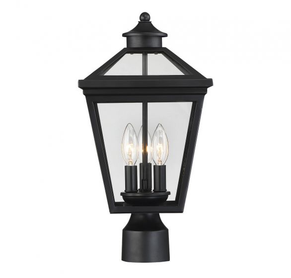 Savoy House Ellijay Outdoor | Post Lantern Outdoor | Post Lantern Savoy House 9x9x17.5 Black Clear Glass