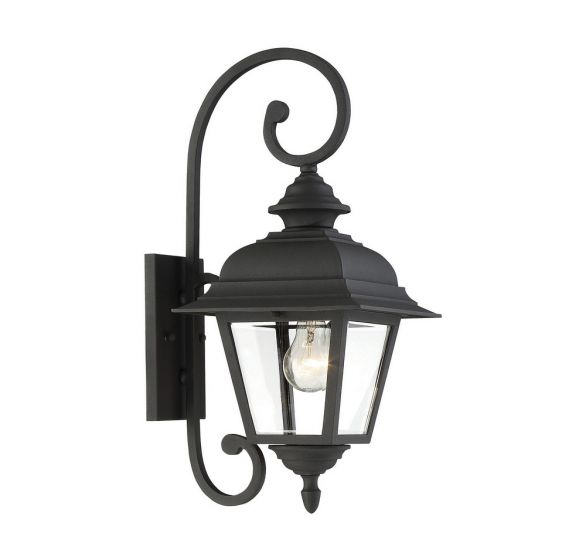 Savoy House Westover Outdoor | Wall Lantern Outdoor Wall Lights Savoy House 8.88x8.88x19.5 Black Clear Beveled Glass