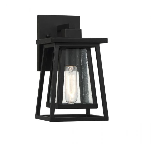 Savoy House Denver Outdoor | Wall Lantern Outdoor | Wall Lantern Savoy House 6x6x11 Black Clear Seeded Glass