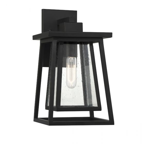 Savoy House Denver Outdoor | Wall Lantern Outdoor | Wall Lantern Savoy House 8x8x15 Black Clear Seeded Glass