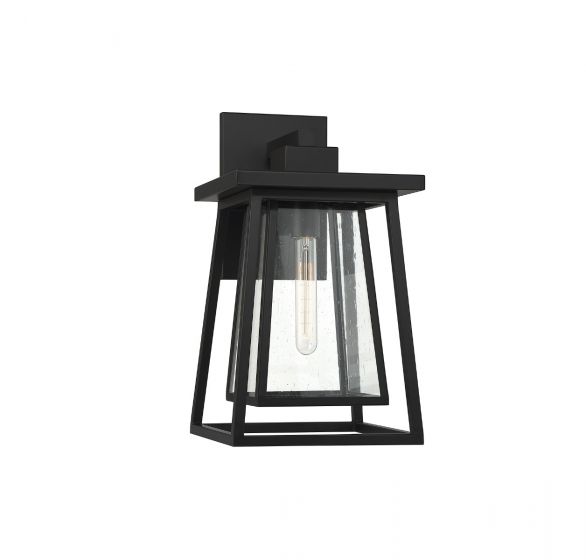 Savoy House Denver Outdoor | Wall Lantern Outdoor | Wall Lantern Savoy House 10x10x18 Black Clear Seeded Glass