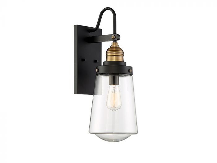 Savoy House Macauley Outdoor | Wall Lantern Outdoor Wall Lights Savoy House 7.5x7.5x20.75 Black Clear Glass