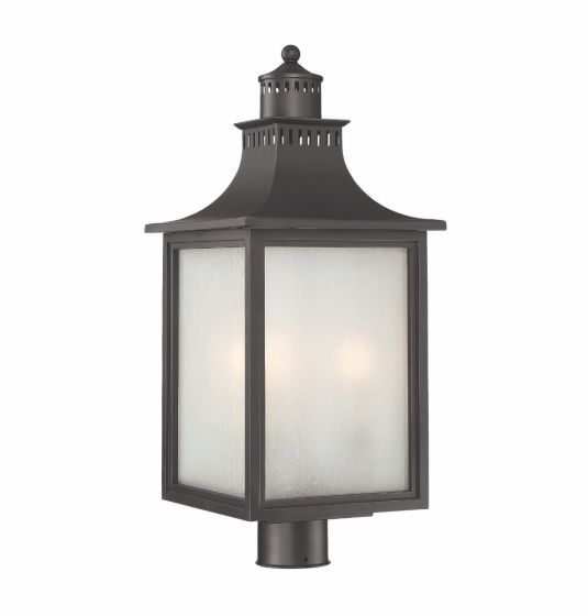 Savoy House Monte Grande Outdoor | Post Lantern Outdoor | Post Lantern Savoy House 10x10x23.75 Black Pale Cream Seeded Glass