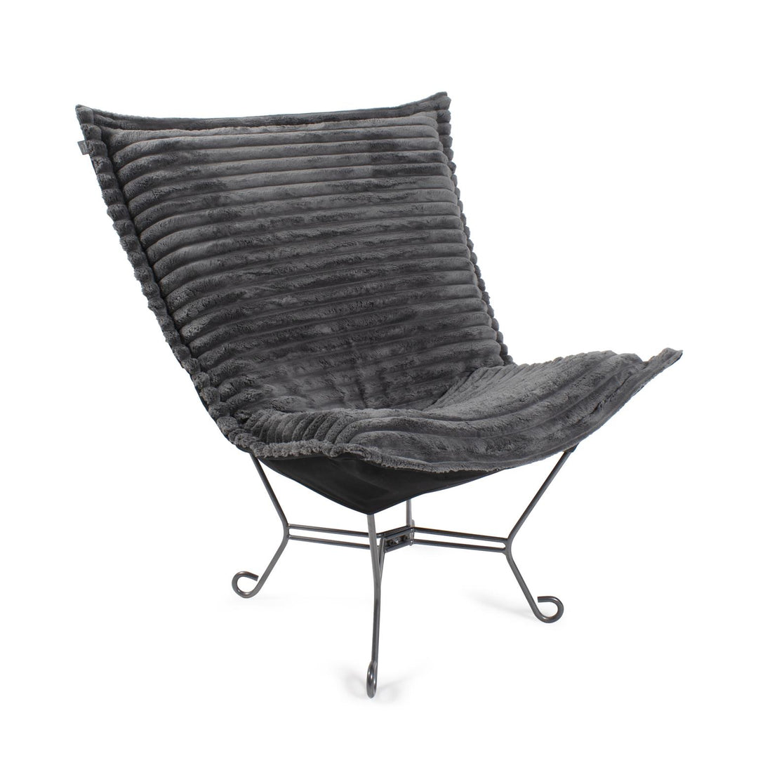 Howard Elliott Collection Puff Chair Shar Pei Charcoal/Black Chairs Howard Elliott Collection   