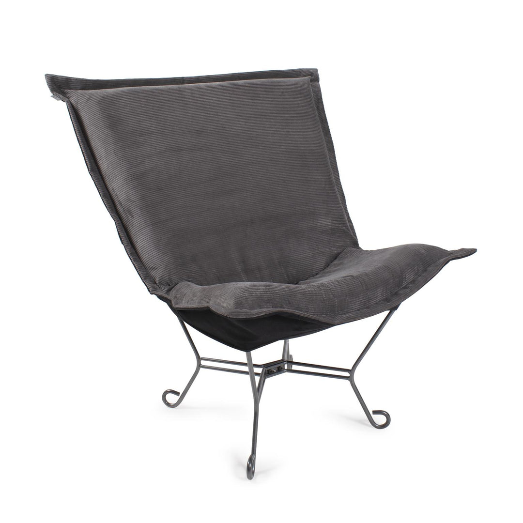 Howard Elliott Collection Puff Chair Pana Charcoal/Natural Chairs Howard Elliott Collection   