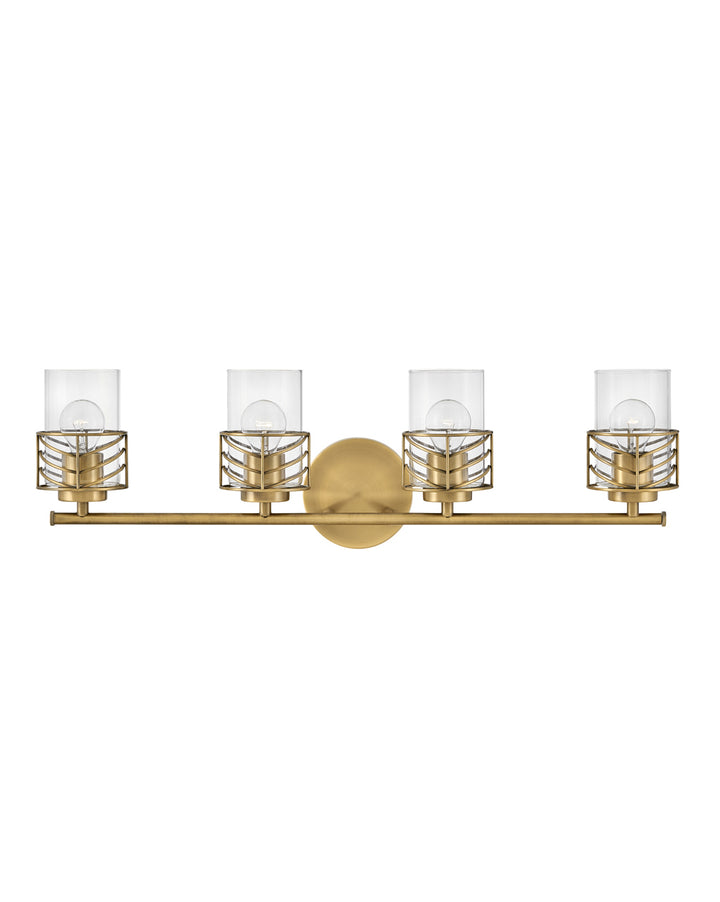 Hinkley Della Bath Bar Vanity Lights Hinkley Lacquered Brass 6.5x33.75x9.5 