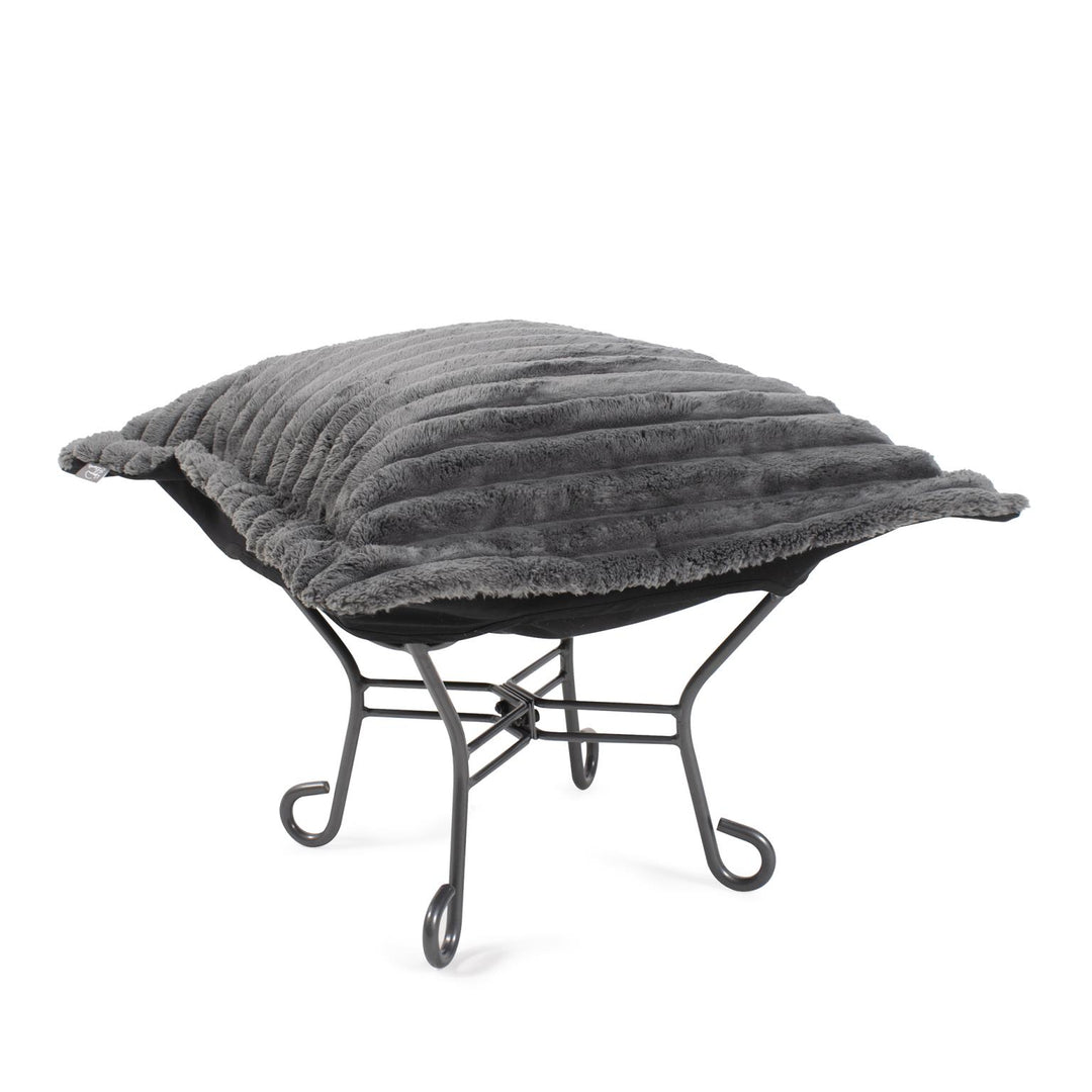 Howard Elliott Collection Puff Ottoman Cover & Cushion Shar Pei Charcoal/Black Ottomans Howard Elliott Collection   