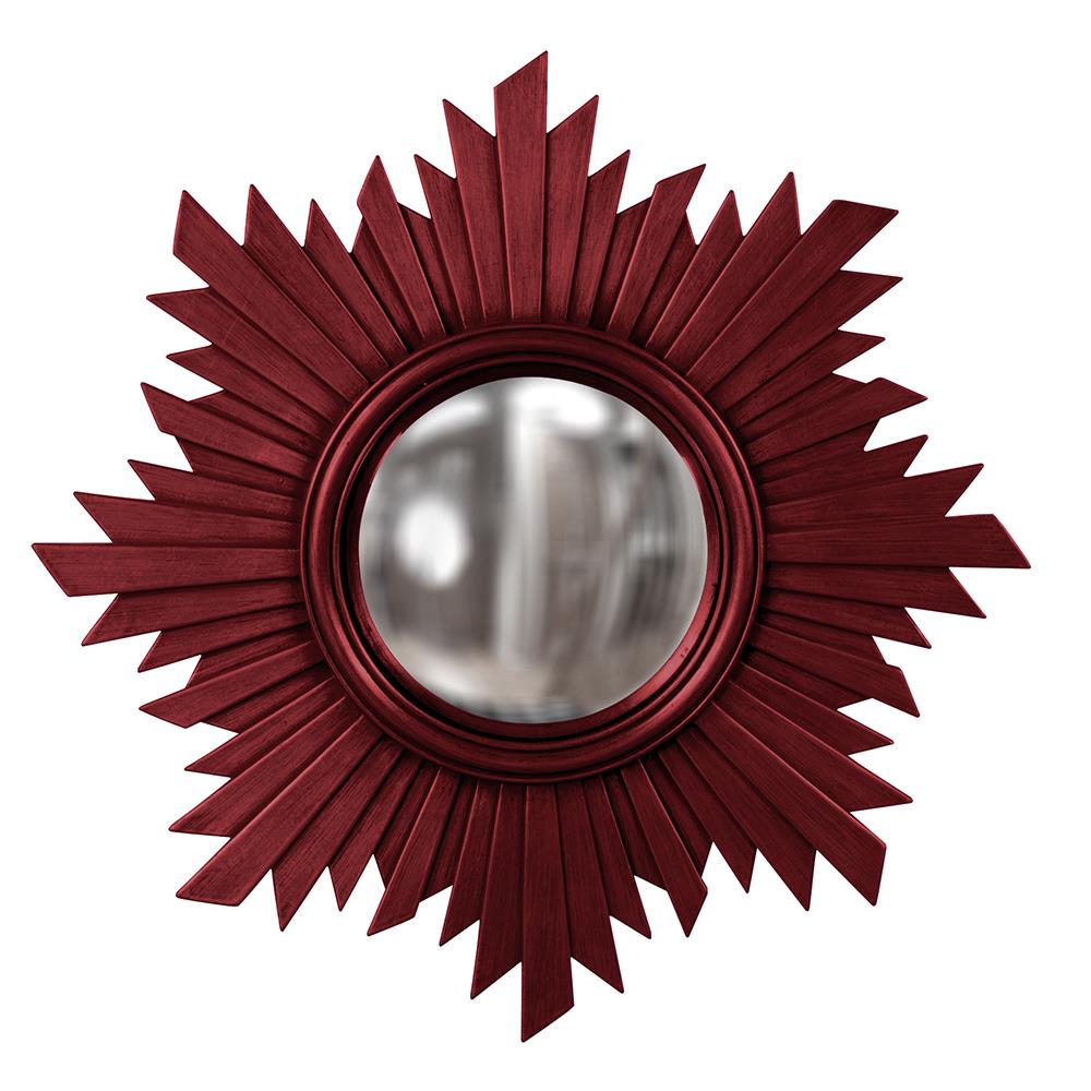 Howard Elliott Collection Euphoria Mirror - Glossy Burgundy Mirrors Howard Elliott Collection   