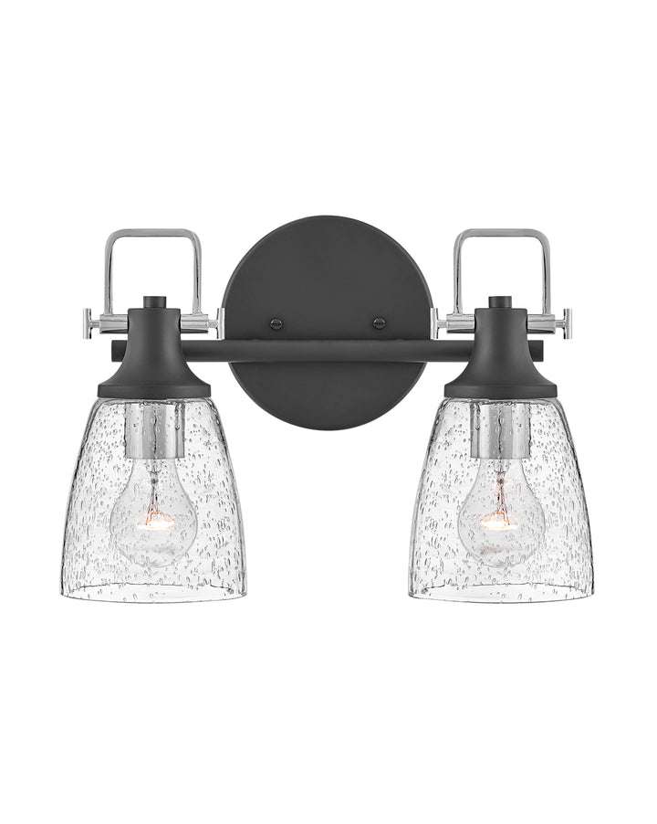 Hinkley Easton Bath Bar Vanity Lights Hinkley Black with Chrome accents 6.25x14.5x10.5 