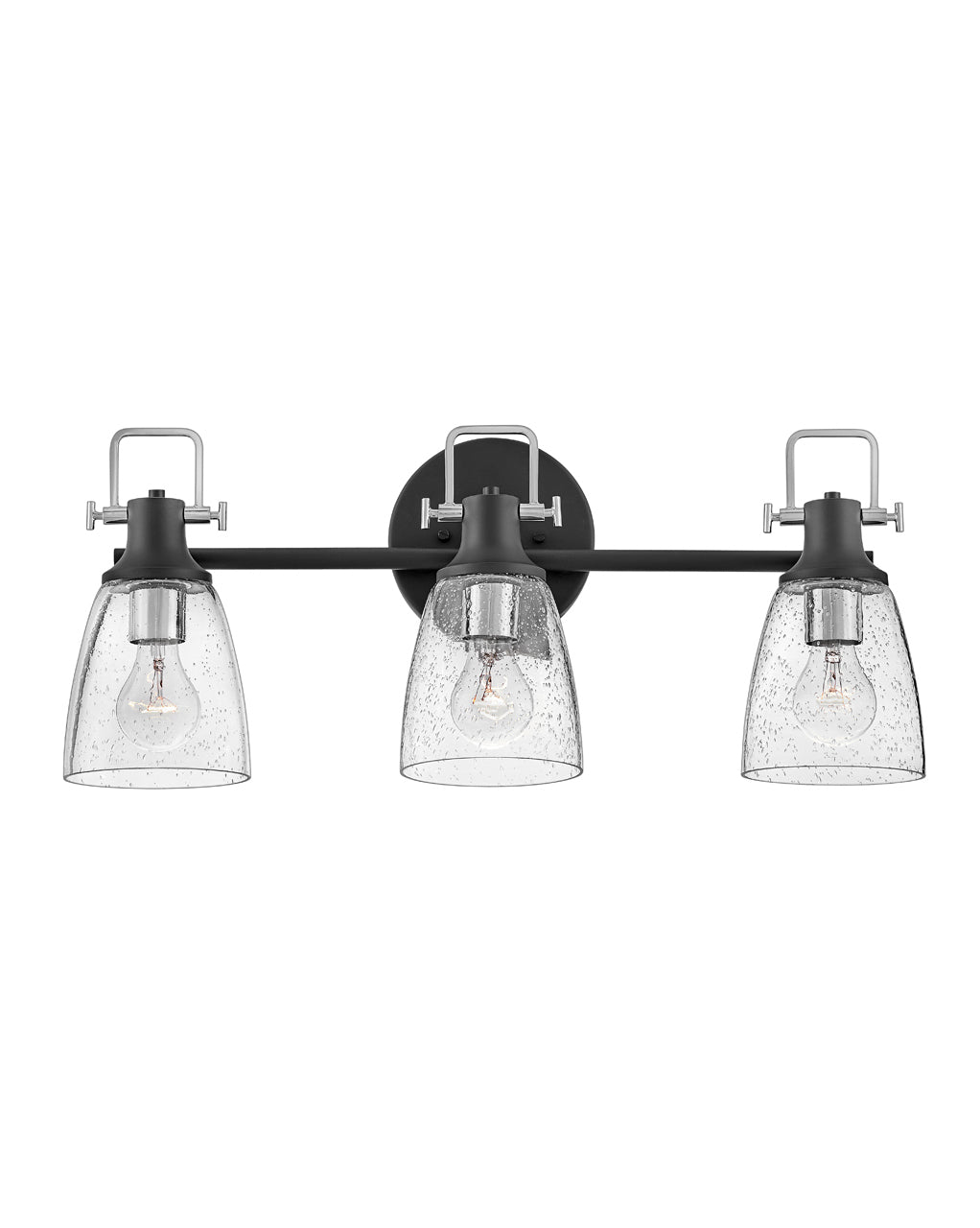 Hinkley Easton Bath Bar Vanity Lights Hinkley Black with Chrome accents 6.25x24.0x10.5 