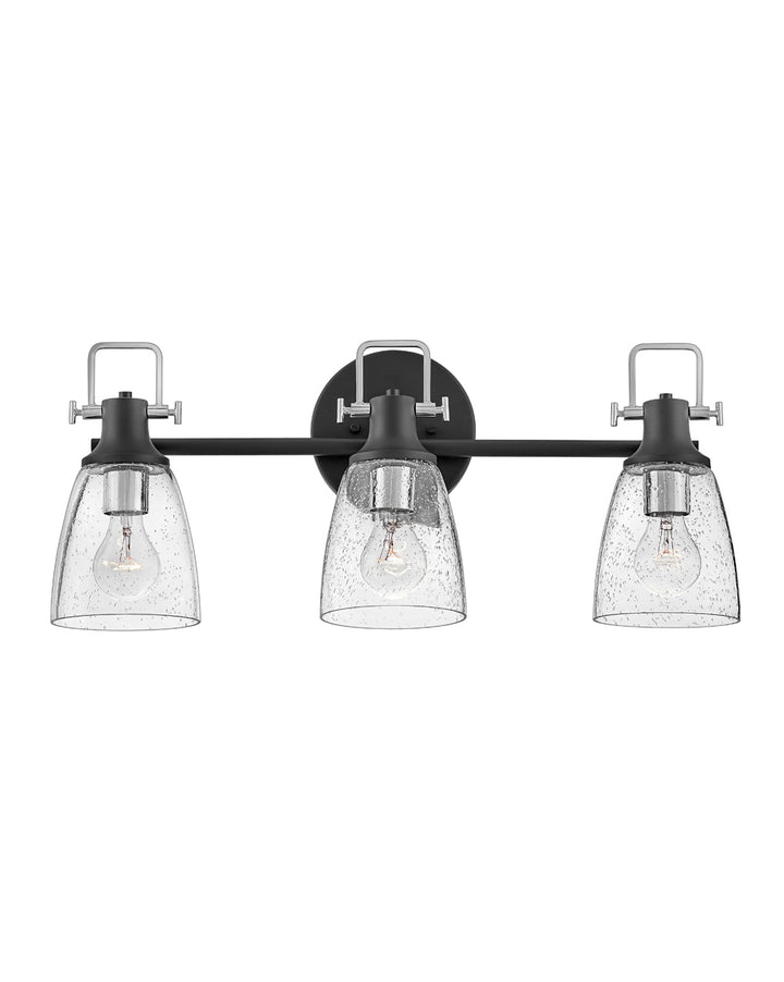 Hinkley Easton Bath Bar Vanity Lights Hinkley Black with Chrome accents 6.25x24.0x10.5 