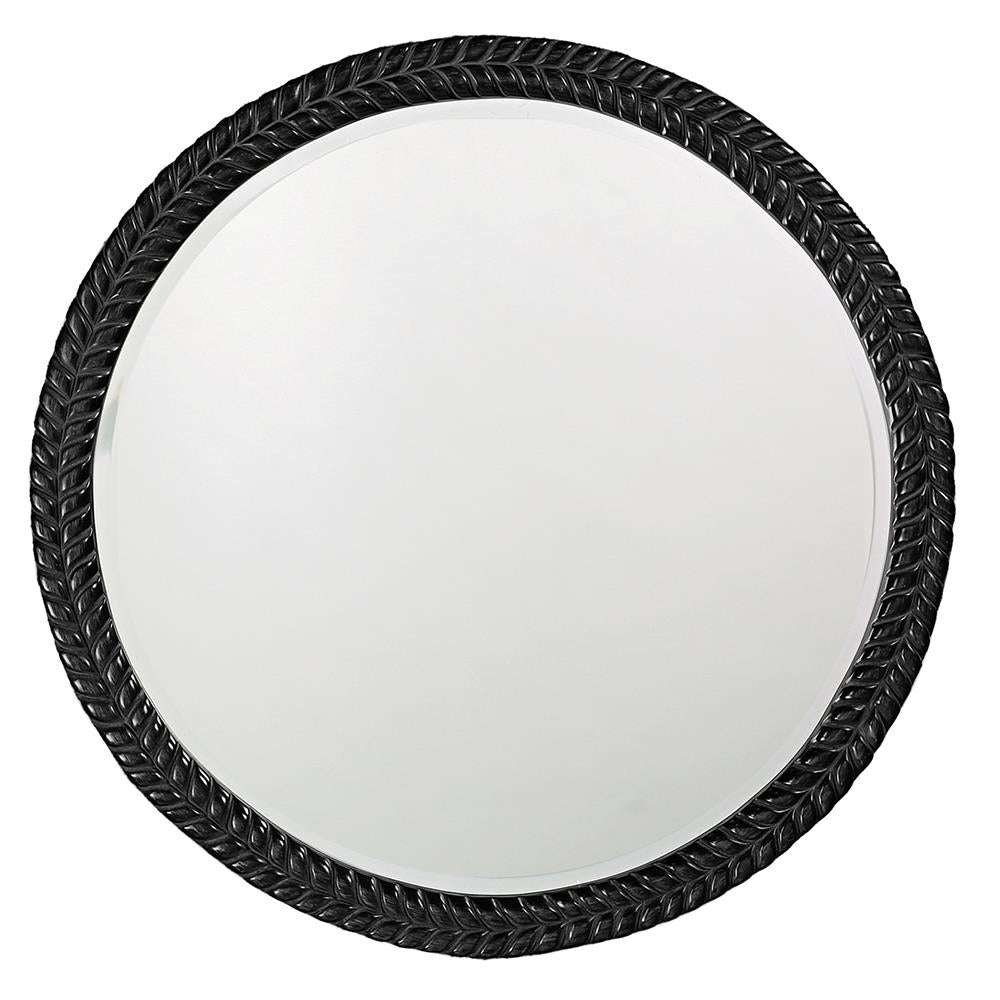 Howard Elliott Collection Amelia Mirror - Glossy Black Mirrors Howard Elliott Collection   