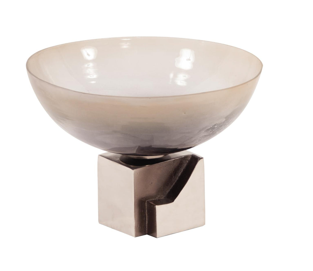 Howard Elliott Collection Ombre Glass Bowl on Square Aluminum Base Bowls Howard Elliott Collection   