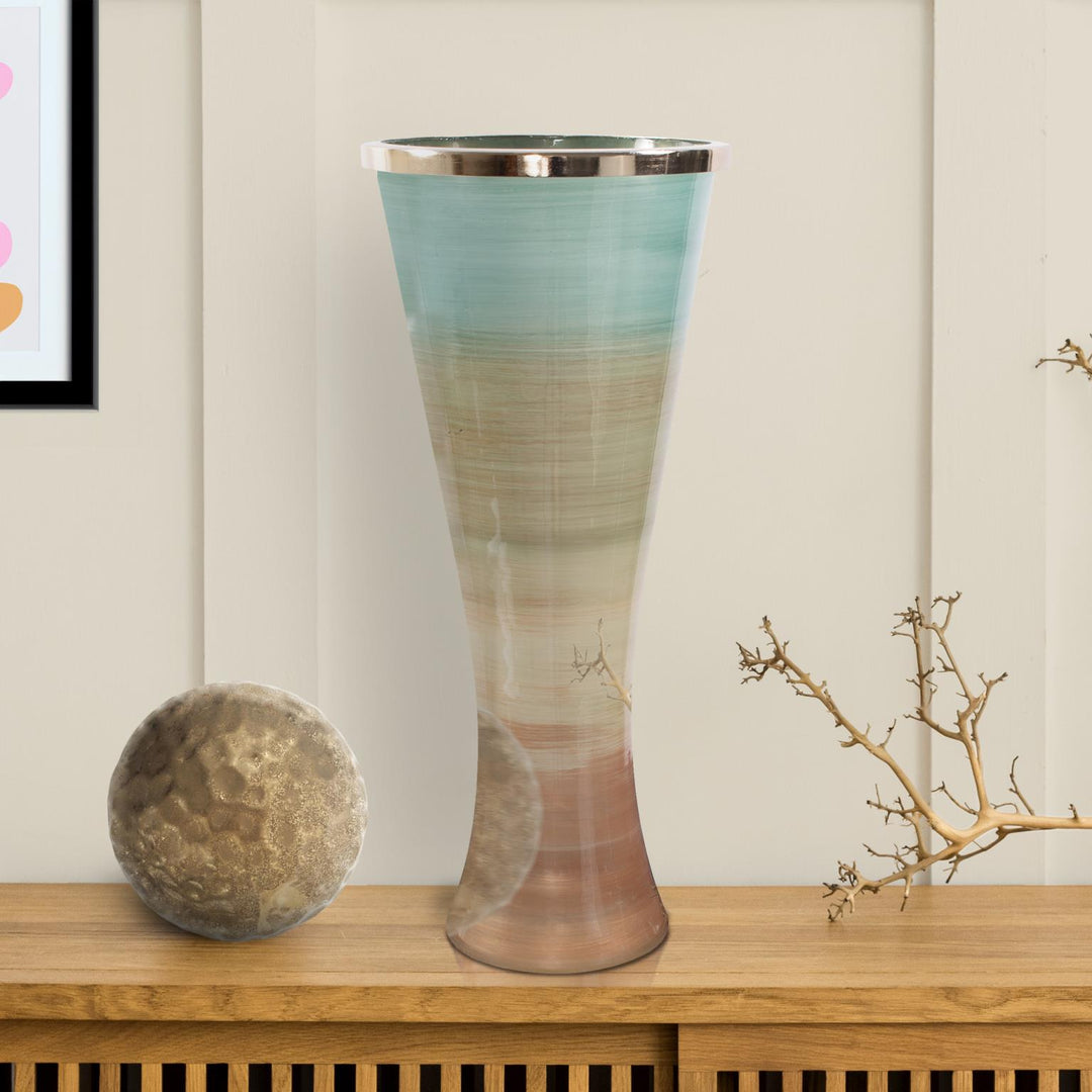 Howard Elliott Collection Capri Stripe Flared Glass Vase, Large