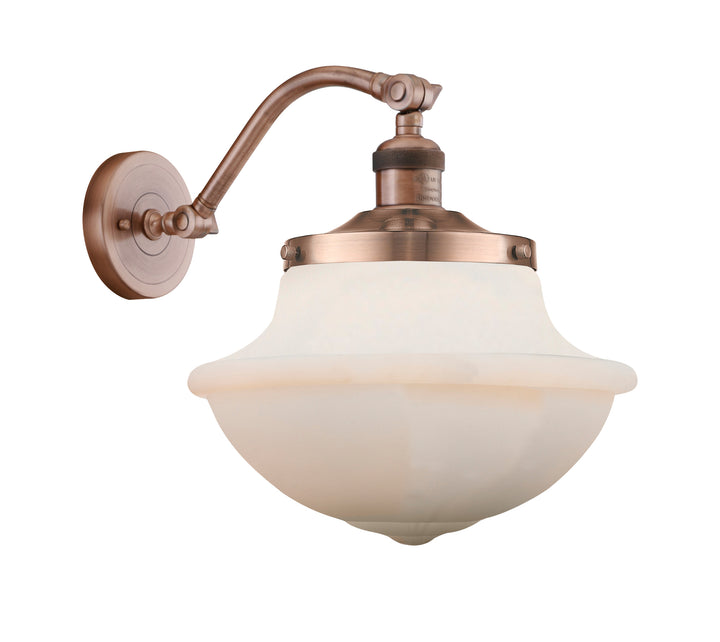 Innovations Lighting Oxford 8" Sconce - Antique Copper Wall Sconces Innovations Lighting Matte White ; Glass Type: Frosted  