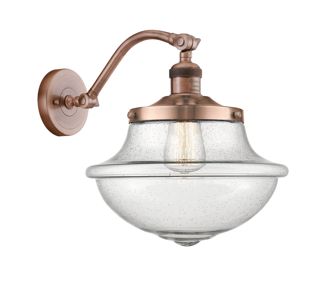 Innovations Lighting Oxford 8" Sconce - Antique Copper Wall Sconces Innovations Lighting Seedy ; Glass Type: Seeded  