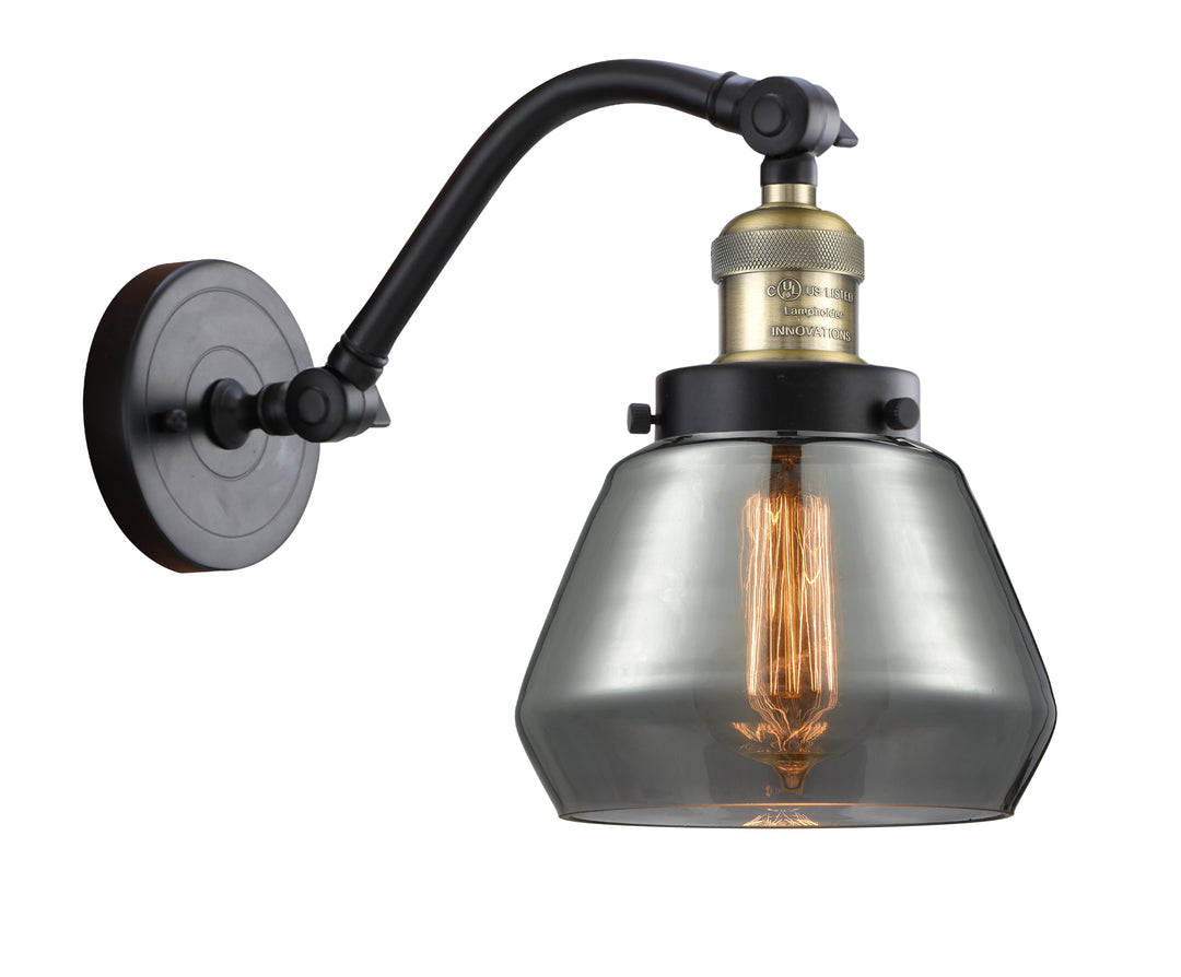 Innovations Lighting Fulton Sconce - Black Antique Brass Wall Sconces Innovations Lighting   