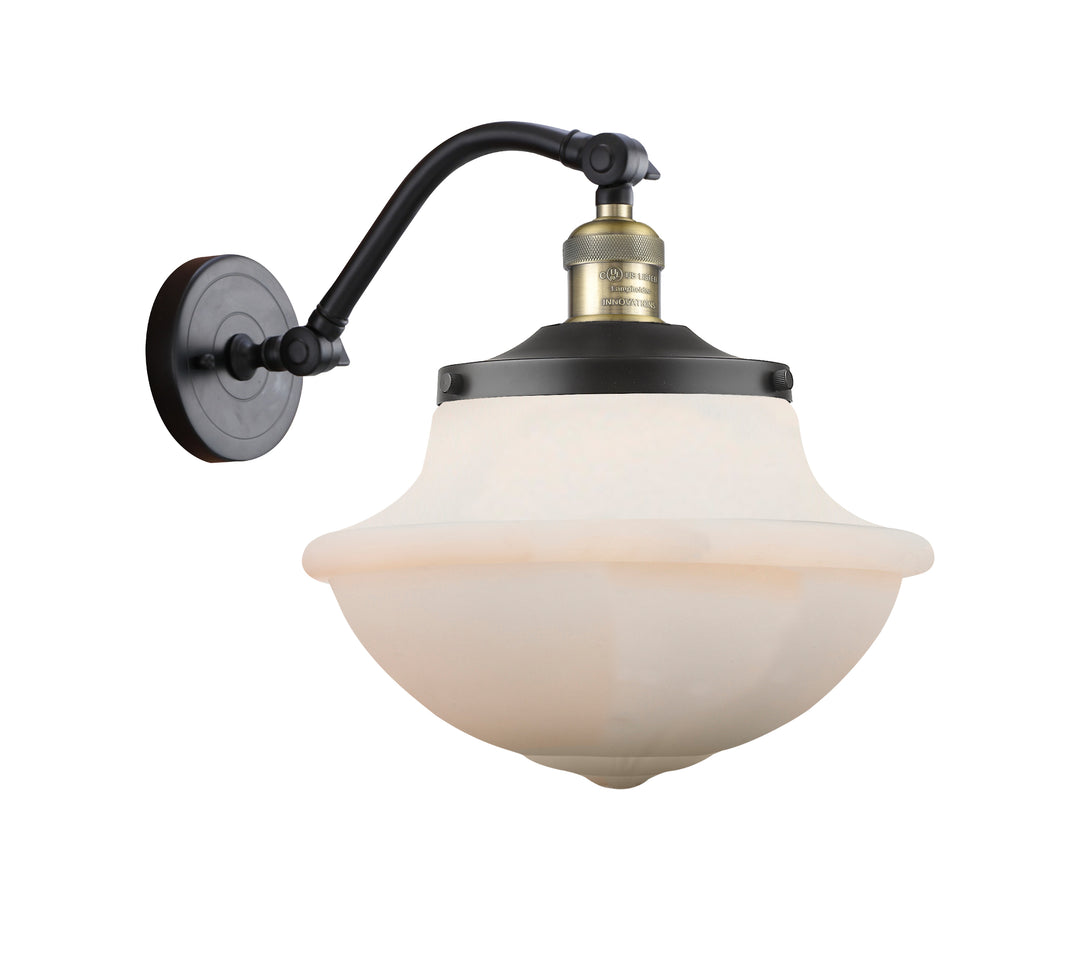 Innovations Lighting Oxford 8" Sconce - Black Antique Brass Wall Sconces Innovations Lighting Matte White ; Glass Type: Frosted  