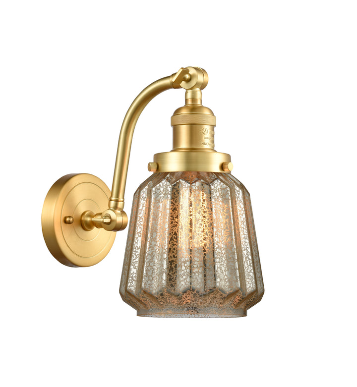 Innovations Lighting Chatham Sconce - Satin Gold Wall Sconces Innovations Lighting Mercury ; Glass Type: Mercury; Ribbed  