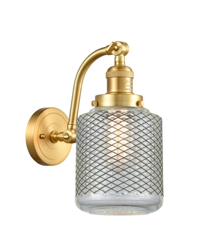 Innovations Lighting Stanton Sconce - Satin Gold Wall Sconces Innovations Lighting Clear Wire Mesh ; Glass Type: Transparent  