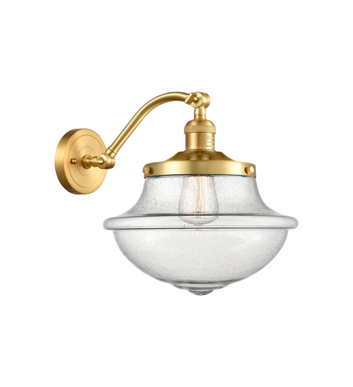 Innovations Lighting Oxford 8" Sconce - Satin Gold Wall Sconces Innovations Lighting Seedy ; Glass Type: Seeded  