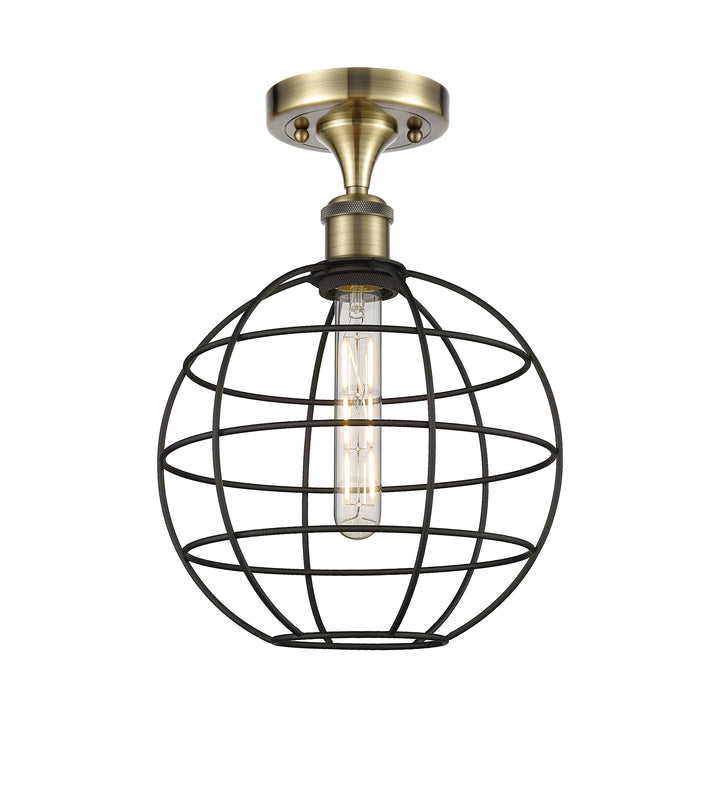 Innovations Lighting Lake Placid 10" Semi-Flush Mount Ceiling Semi Flush Mounts Innovations Lighting Antique Brass  