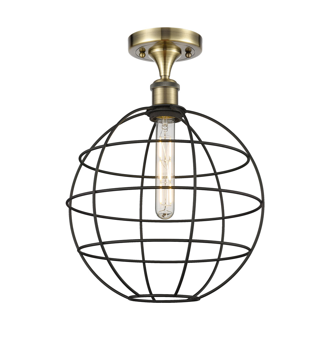 Innovations Lighting Lake Placid 12" Semi-Flush Mount Ceiling Semi Flush Mounts Innovations Lighting Antique Brass  