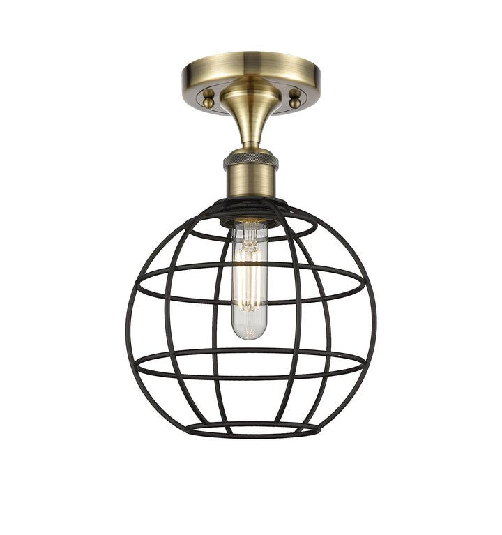 Innovations Lighting Lake Placid 8" Semi-Flush Mount Ceiling Semi Flush Mounts Innovations Lighting Antique Brass  