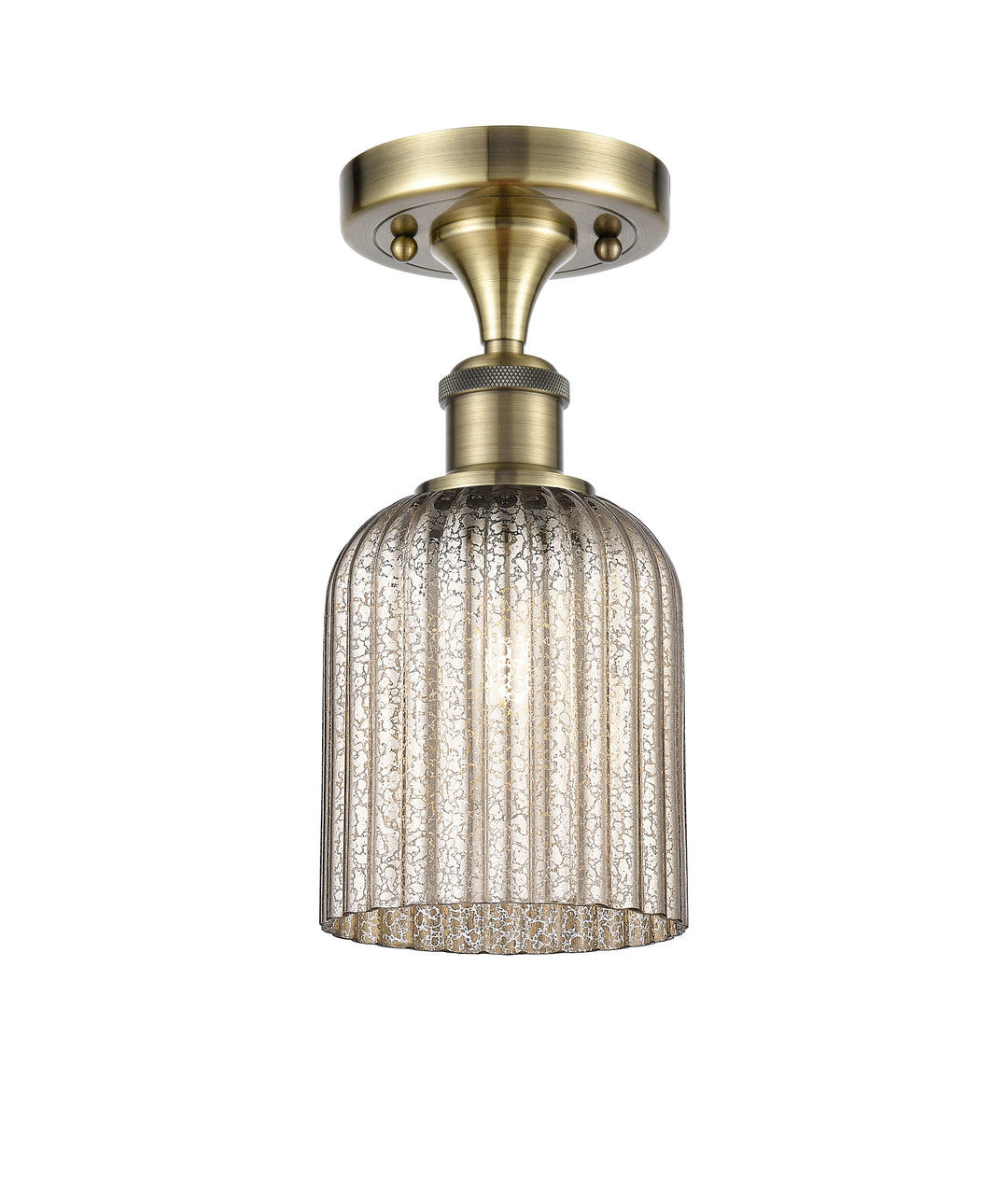 Innovations Lighting Bridal Veil 5" Semi-Flush Mount - Antique Brass Ceiling Semi Flush Mounts Innovations Lighting   