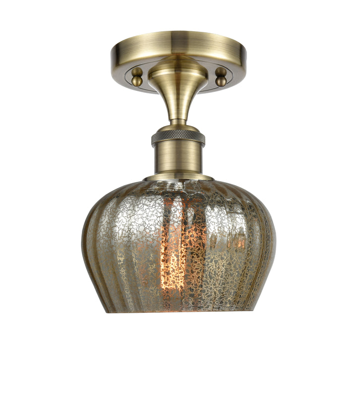 Innovations Lighting Fenton 6.5" Semi-Flush Mount - Antique Brass Ceiling Semi Flush Mounts Innovations Lighting   