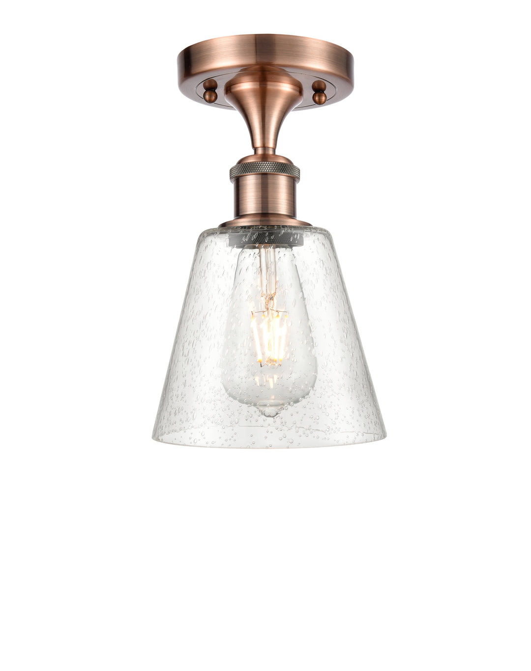 Innovations Lighting Caton 6" Semi-Flush Mount - Antique Copper Ceiling Semi Flush Mounts Innovations Lighting Frosted ; Glass Type: Frosted  