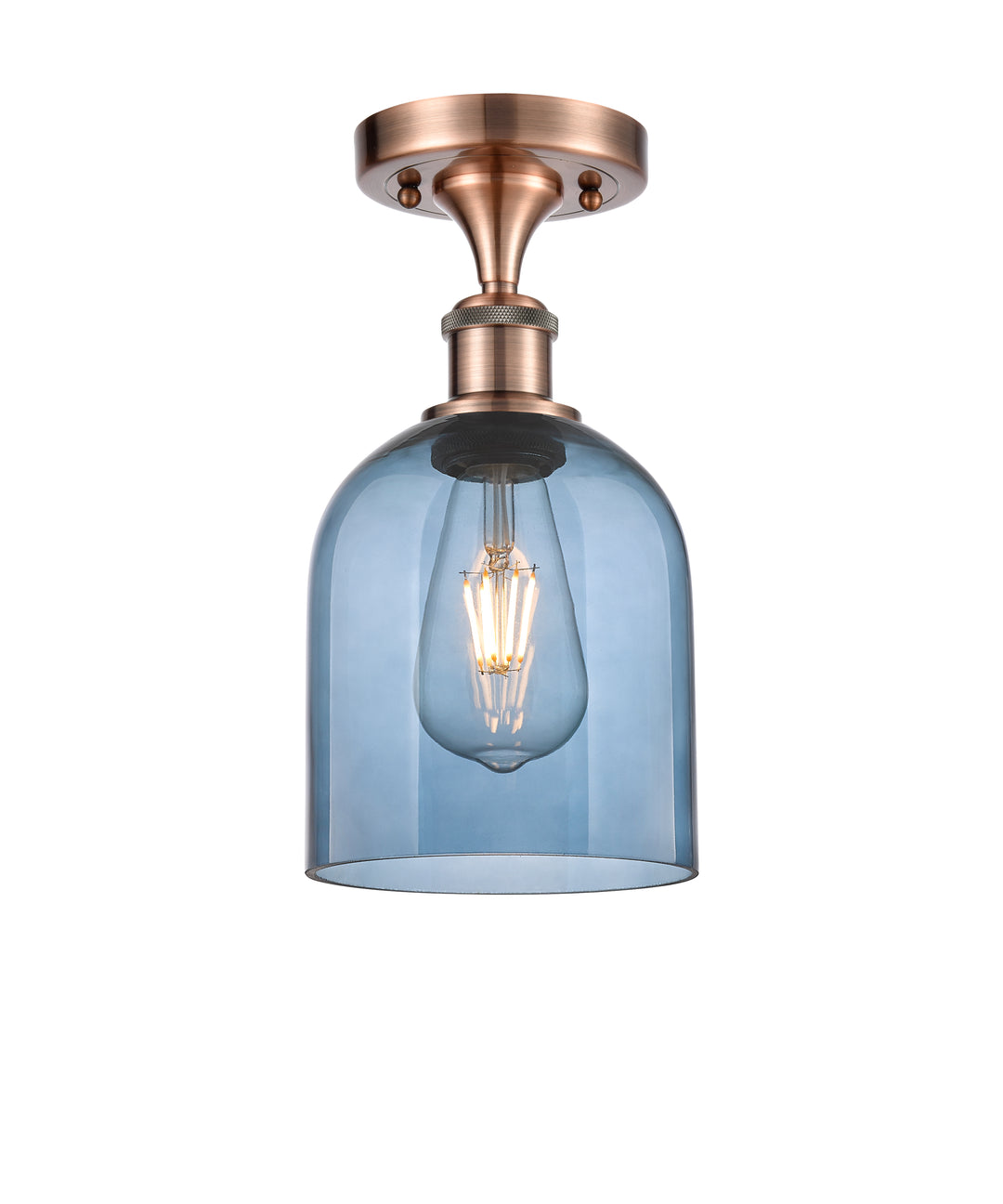 Innovations Lighting Bella 6" Semi-Flush Mount - Antique Copper Ceiling Semi Flush Mounts Innovations Lighting   