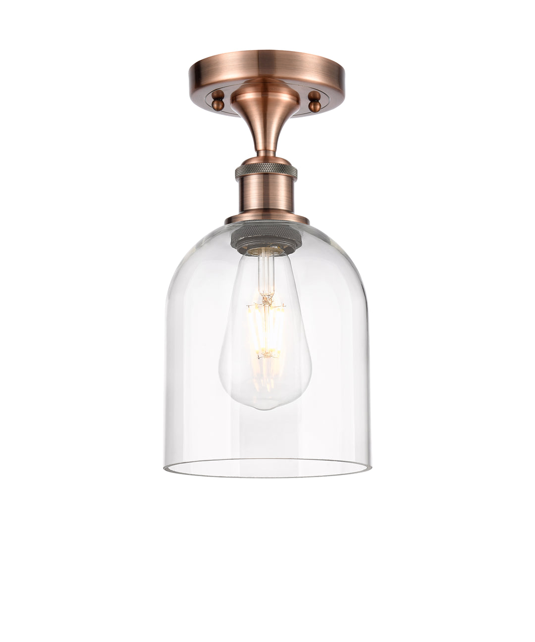 Innovations Lighting Bella 6" Semi-Flush Mount - Antique Copper Ceiling Semi Flush Mounts Innovations Lighting   