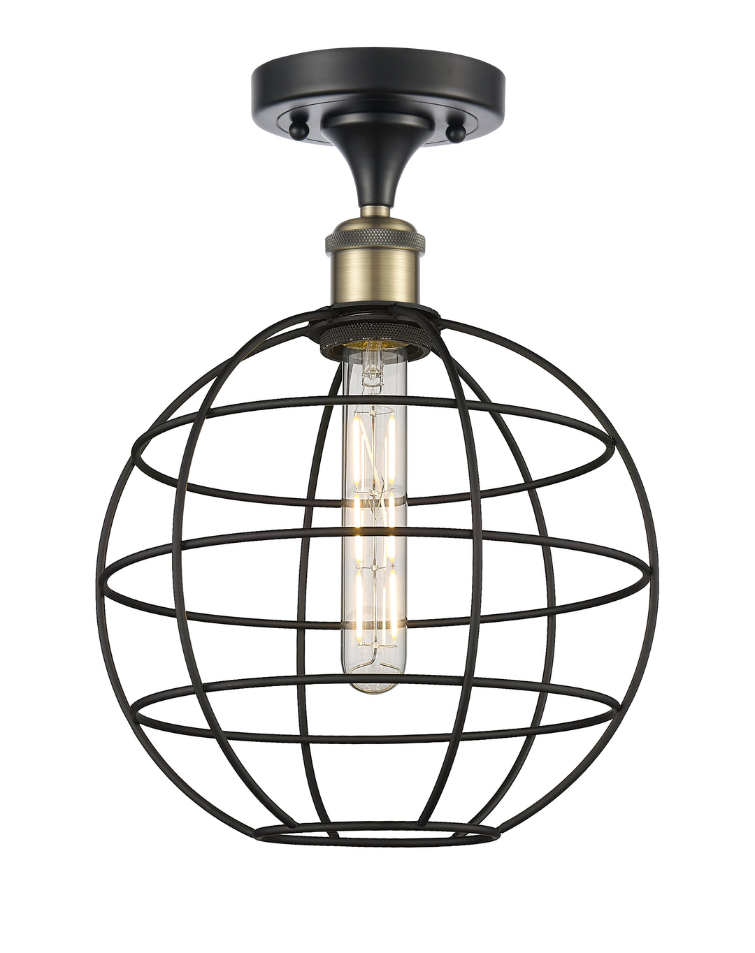 Innovations Lighting Lake Placid 10" Semi-Flush Mount Ceiling Semi Flush Mounts Innovations Lighting Black Antique Brass  