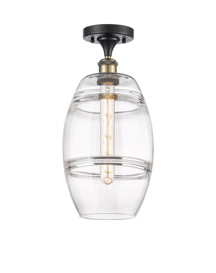 Innovations Lighting Vaz 8" Semi-Flush Mount - Black Antique Brass Ceiling Semi Flush Mounts Innovations Lighting   