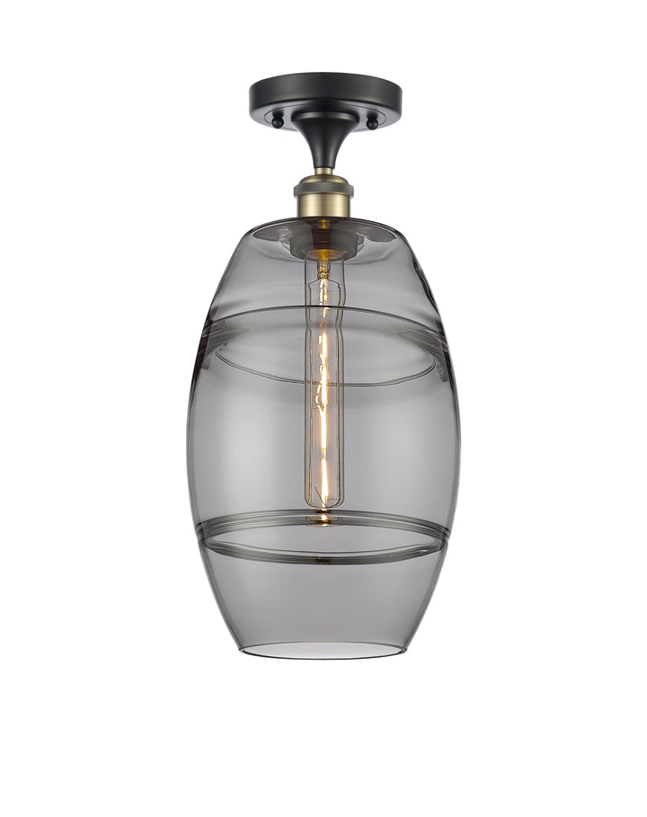 Innovations Lighting Vaz 8" Semi-Flush Mount - Black Antique Brass Ceiling Semi Flush Mounts Innovations Lighting   