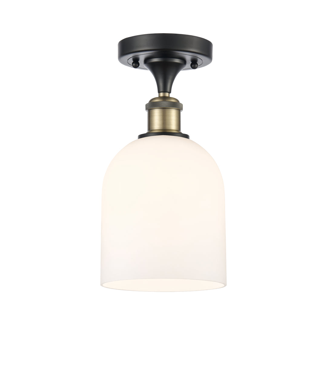 Innovations Lighting Bella 6" Semi-Flush Mount - Black Antique Brass Ceiling Semi Flush Mounts Innovations Lighting   