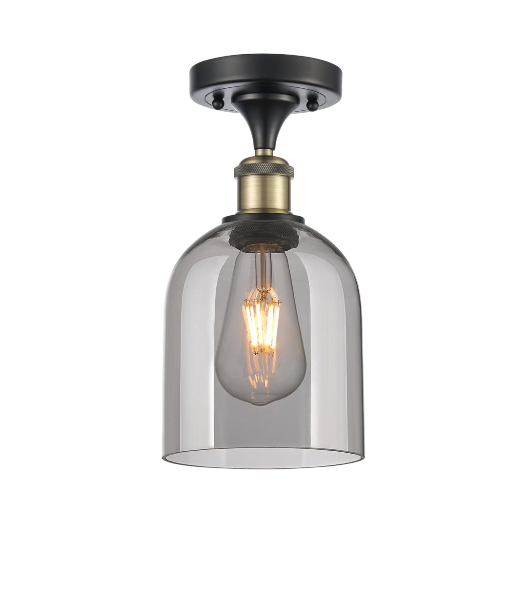 Innovations Lighting Bella 6" Semi-Flush Mount - Black Antique Brass Ceiling Semi Flush Mounts Innovations Lighting   