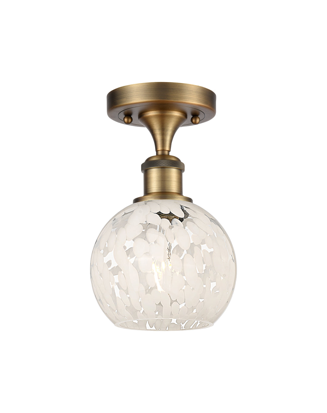 Innovations Lighting White Mouchette 6" Semi-Flush Mount - Brushed Brass