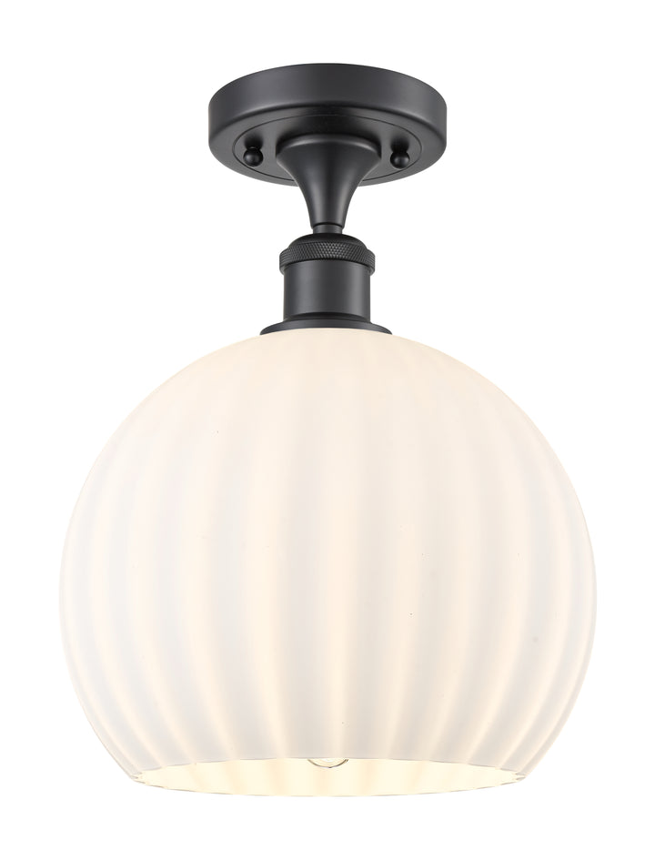 Innovations Lighting White Venetian 10" Semi-Flush Mount - Matte Black Ceiling Semi Flush Mounts Innovations Lighting   