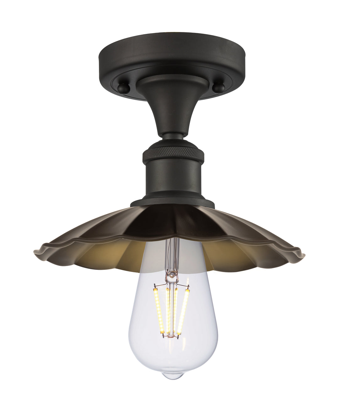 Innovations Lighting Scallop 7.5" Semi-Flush Mount - Oil Rubbed Bronze Ceiling Semi Flush Mounts Innovations Lighting   