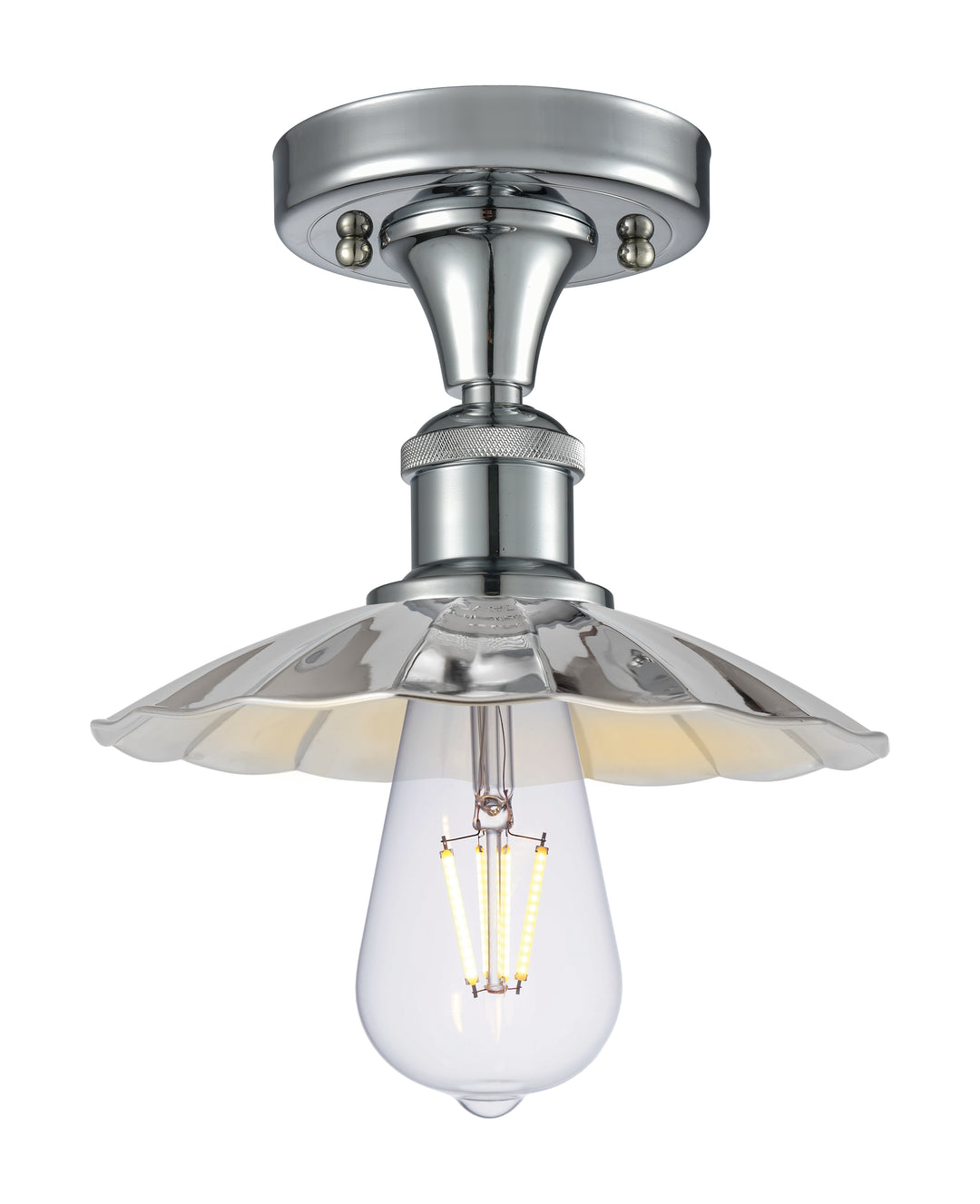 Innovations Lighting Scallop 7.5" Semi-Flush Mount - Polished Chrome