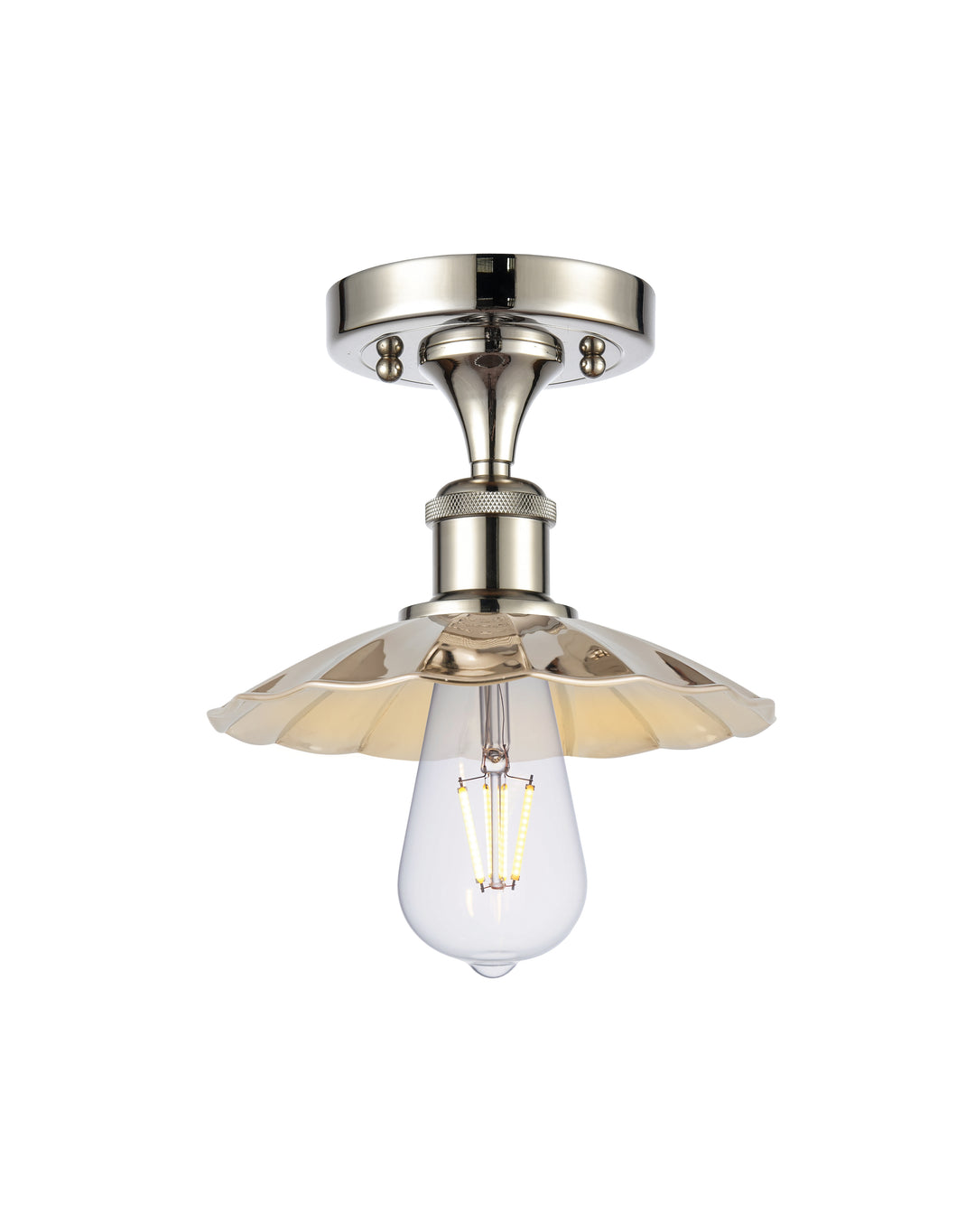 Innovations Lighting Scallop 7.5" Semi-Flush Mount - Polished Nickel